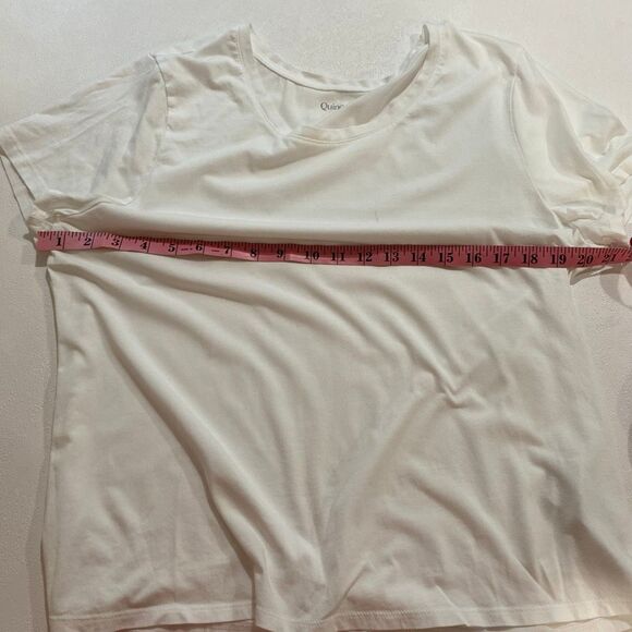 Quince White Cotton Short Sleeve T-Shirt Women’s Size XL Soft Classic Tee - Picture 4 of 4